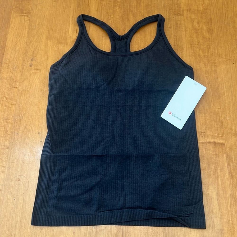 lululemon athletica Black Ribbed Racerback Tank Top